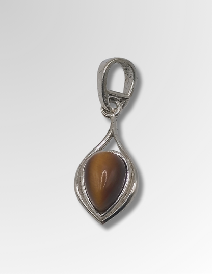 Pendentif Œil de Tigre en argent massif 925