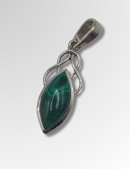 Pendentif Malachite en argent massif 925