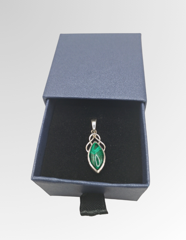 Pendentif Malachite en argent massif 925