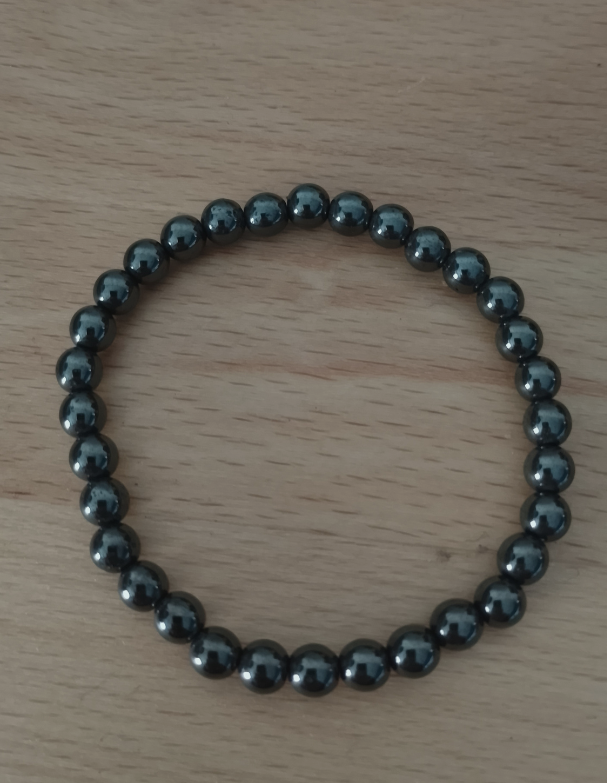 Bracelet élastique en Hématite 6mm